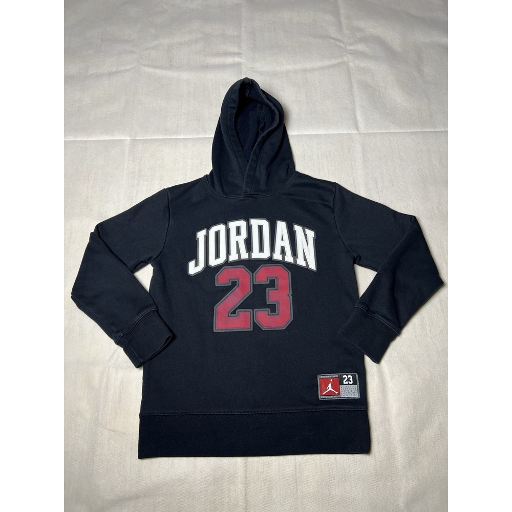 Jordan 23 Boys‎ Nike Hoodie Medium Kids Athletic Fleece Black Red